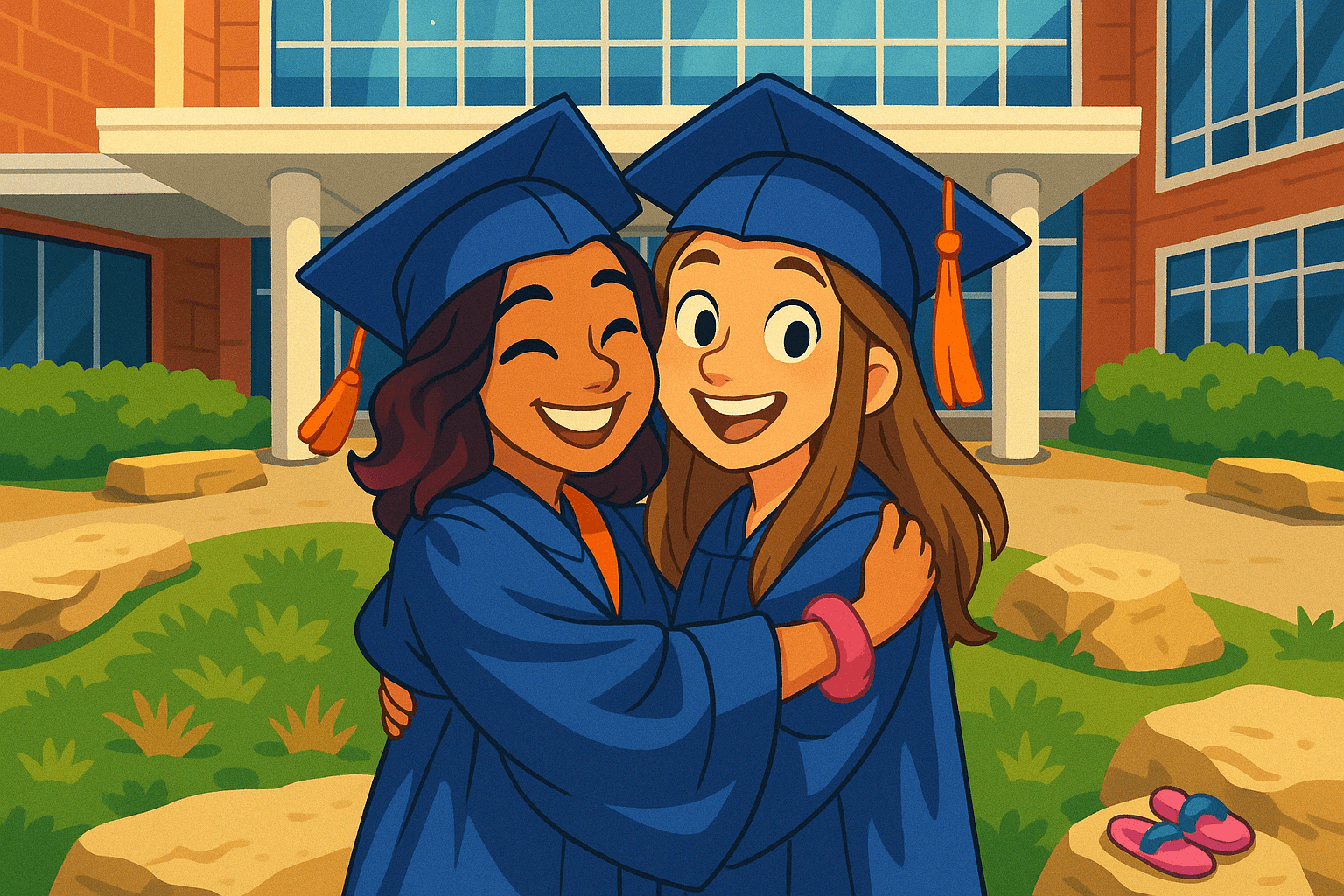 Girls Graduation - Animated Style